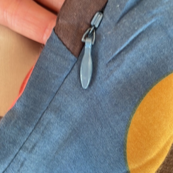 Boden Blue Polka Dot Silk Blend Short Sleeve Dress With Neck Ruffle Size U.S. 14 - Picture 11 of 11